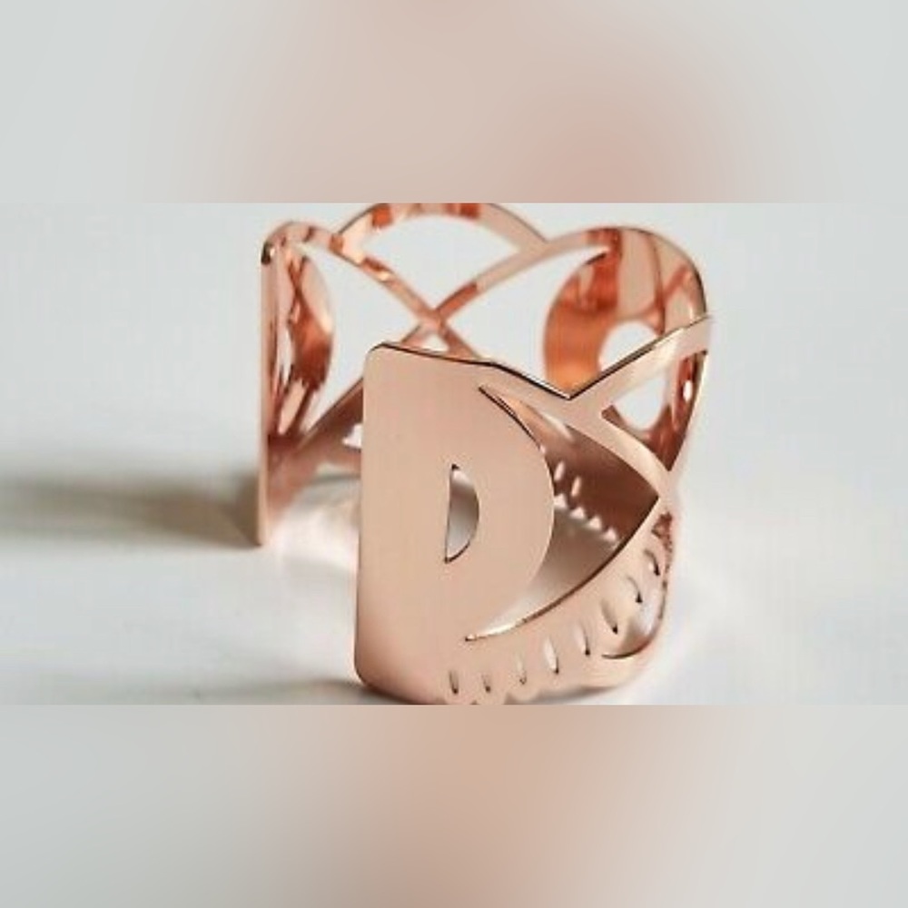 KENZO WORLD RARE RETRÒ VINTAGE ROSE GOLD SCULPTURAL DESIGN CUFF BRACELET - Picture 7 of 9